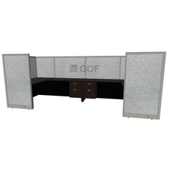 GOF 2 Person Workstation Cubicle (C-6'D x 12'W x 5'H) / Office Partition, Room Divider - Kainosbuy.com