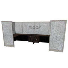 GOF 2 Person Workstation Cubicle (5'D  x 13'W x 6'H) / Office Partition, Room Divider - Kainosbuy.com