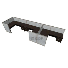 GOF 3 Person Workstation Cubicle (5.5'D  x 19.5'W x 4'H) / Office Partition, Room Divider - Kainosbuy.com