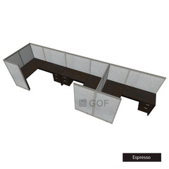 GOF 3 Person Workstation Cubicle (5'D x18'W x 5'H) / Office Partition, Room Divider - Kainosbuy.com