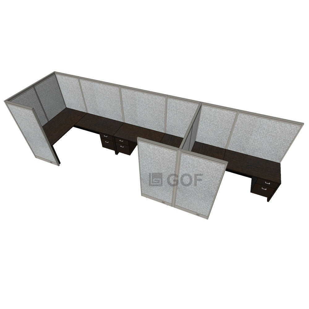 GOF 3 Person Workstation Cubicle (C-6'D  x 18'W x 6'H) / Office Partition, Room Divider - Kainosbuy.com