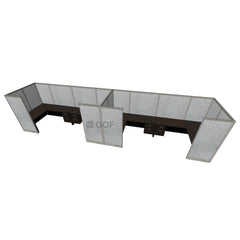 GOF 4 Person Workstation Cubicle (6'D  x 24'W x 6'H) / Office Partition, Room Divider - Kainosbuy.com