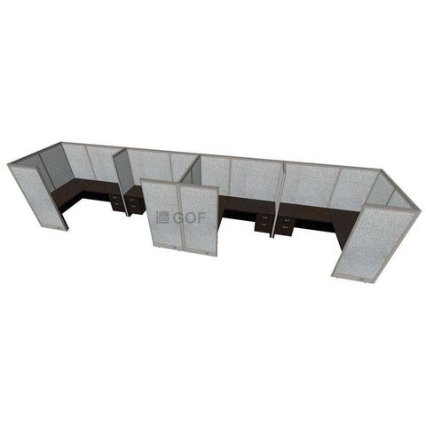 GOF 4 Person Separate Workstation Cubicle (C-6'D x 24'W x 6'H -W) / Office Partition, Room Divider - Kainosbuy.com
