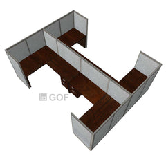 GOF Double 4 Person Workstation Cubicle (11'D x 13'W x 5'H) / Office Partition, Room Divider - Kainosbuy.com