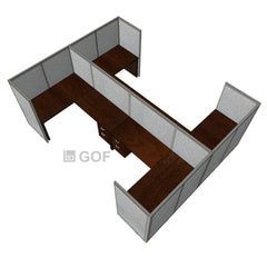 GOF Double 4 Person Workstation Cubicle (C-12'D x 12'W x 5'H) / Office Partition, Room Divider - Kainosbuy.com