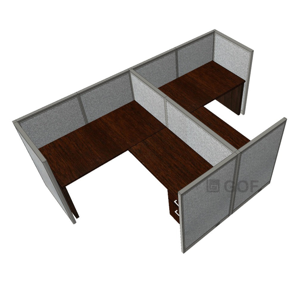 GOF Double 2 Person Workstation Cubicle (12'D x 6'W x 4'H) / Office Partition, Room Divider - Kainosbuy.com