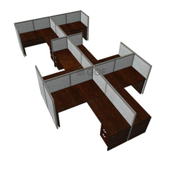 GOF Double 6 Person Separate Workstation Cubicle (C-12'D x 18'W x 4'H-W) / Office Partition, Room Divider - Kainosbuy.com