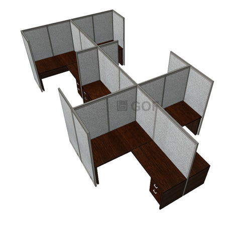 GOF Double 6 Person Separate Workstation Cubicle (12'D x 18'W x 6'H-W) / Office Partition, Room Divider - Kainosbuy.com