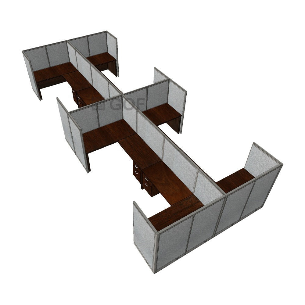 GOF Double 8 Person Workstation Cubicle (10'D x 26'W x 5'H) / Office Partition, Room Divider - Kainosbuy.com