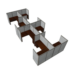 GOF Double 8 Person Separate Workstation Cubicle (10'D  X 24'W x 5'H -W) / Office Partition, Room Divider - Kainosbuy.com