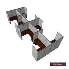 GOF Double 8 Person Separate Workstation Cubicle (12'D  x 24'W x 6'H -W) / Office Partition, Room Divider - Kainosbuy.com