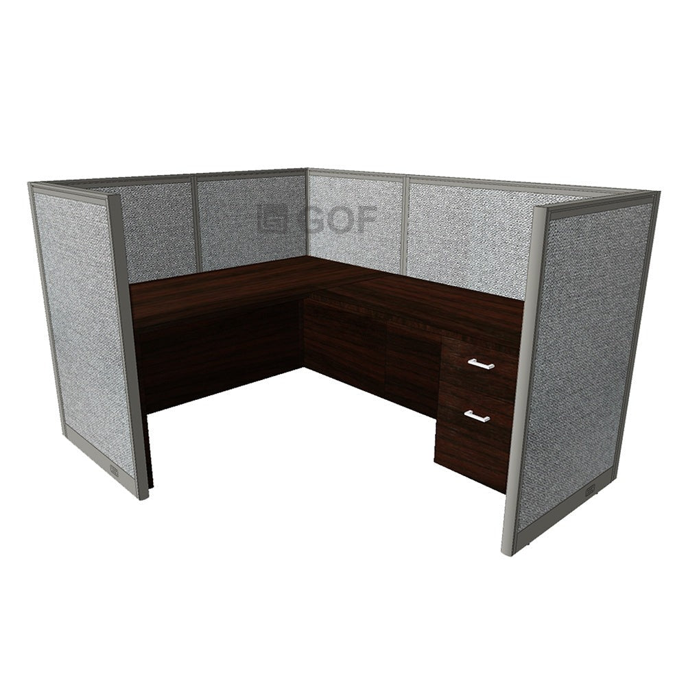 GOF 1 Person Workstation Cubicle (C-6'D x 6'W x 4'H) / Office Partition, Room Divider - Kainosbuy.com