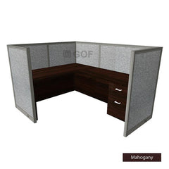 GOF 1 Person Workstation Cubicle (5'D x 6'W x 4'H) / Office Partition, Room Divider - Kainosbuy.com