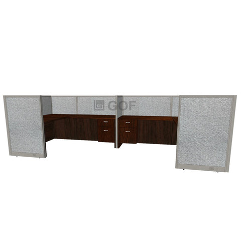 GOF 2 Person Separate Workstation Cubicle (5'D x 12'W x 4'H-W) / Office Partition, Room Divider - Kainosbuy.com