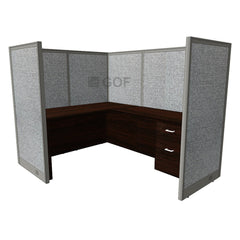 GOF 1 Person Workstation Cubicle (5'D x 6.5'W x 5'H) / Office Partition, Room Divider - Kainosbuy.com