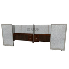 GOF 2 Person Separate Workstation Cubicle (6'D  x 12'W x 5'H -W) / Office Partition, Room Divider - Kainosbuy.com