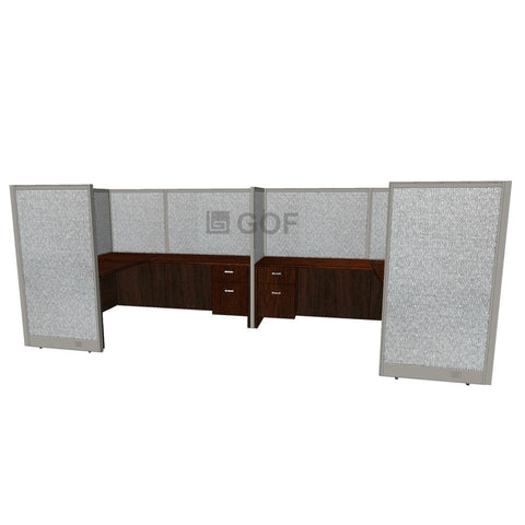 GOF 2 Person Separate Workstation Cubicle (5'D x 12'W x 5'H-W) / Office Partition, Room Divider - Kainosbuy.com