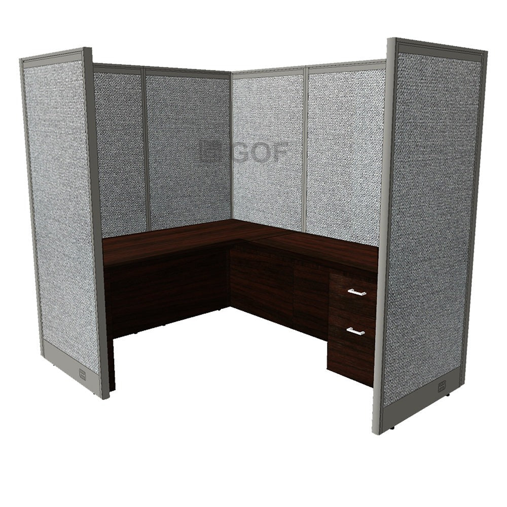 GOF 1 Person Workstation Cubicle (5'D x 6'W x 6'H) / Office Partition, Room Divider - Kainosbuy.com