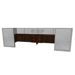 GOF 2 Person Workstation Cubicle (5.5'D x 13'W x 4'H) / Office Partition, Room Divider - Kainosbuy.com