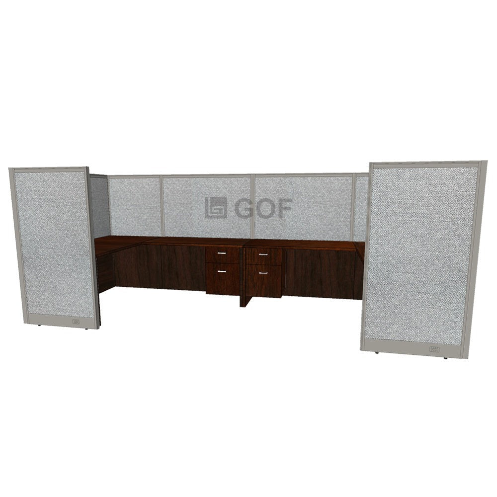 GOF 2 Person Workstation Cubicle (C-6'D x 12'W x 5'H) / Office Partition, Room Divider - Kainosbuy.com