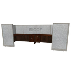 GOF 2 Person Workstation Cubicle (C-6'D x 12'W x 5'H) / Office Partition, Room Divider - Kainosbuy.com