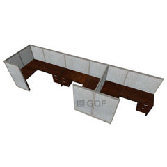 GOF 3 Person Workstation Cubicle (5.5'D  x 19.5'W x 5'H) / Office Partition, Room Divider - Kainosbuy.com