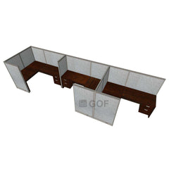 GOF 3 Person Separate Workstation Cubicle (6'D x 18'W x 5'H -W) / Office Partition, Room Divider - Kainosbuy.com