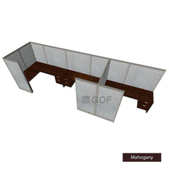 GOF 3 Person Workstation Cubicle (5'D  x 19.5'W x 6'H) / Office Partition, Room Divider - Kainosbuy.com