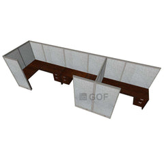 GOF 3 Person Workstation Cubicle (6'D  x 18'W x 6'H) / Office Partition, Room Divider - Kainosbuy.com