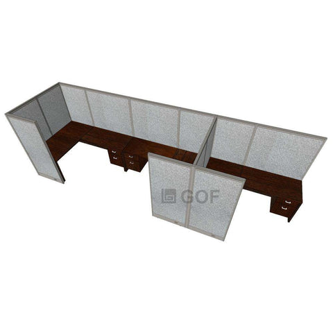 GOF 3 Person Workstation Cubicle (C-6'D  x 18'W x 6'H) / Office Partition, Room Divider - Kainosbuy.com