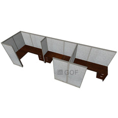 GOF 3 Person Separate Workstation Cubicle (C-6'D x 18'W x 6'H -W) / Office Partition, Room Divider - Kainosbuy.com