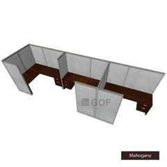 GOF 3 Person Separate Workstation Cubicle (5.5'D x 18'W x 6'H -W) / Office Partition, Room Divider - Kainosbuy.com