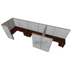 GOF 3 Person Workstation Cubicle (5'D x18'W x 6'H) / Office Partition, Room Divider - Kainosbuy.com