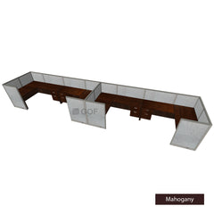 GOF 4 Person Workstation Cubicle (C-6'D  x 24'W x 4'H) / Office Partition, Room Divider - Kainosbuy.com