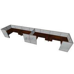 GOF 4 Person Workstation Cubicle (5.5'D  x 26'W x 4'H) / Office Partition, Room Divider - Kainosbuy.com