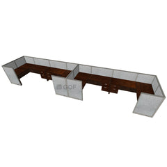 GOF 4 Person Workstation Cubicle (6'D  x 24'W x 4'H) / Office Partition, Room Divider - Kainosbuy.com