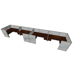 GOF 4 Person Separate Workstation Cubicle (5.5'D x 24'W x 4'H -W) / Office Partition, Room Divider - Kainosbuy.com