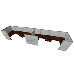 GOF 4 Person Workstation Cubicle (5.5'D  x 26'W x 5'H) / Office Partition, Room Divider - Kainosbuy.com