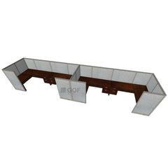 GOF 4 Person Workstation Cubicle (5'D  x 24'W x 5'H) / Office Partition, Room Divider - Kainosbuy.com