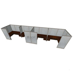 GOF 4 Person Separate Workstation Cubicle (C-6'D x 24'W x 6'H -W) / Office Partition, Room Divider - Kainosbuy.com