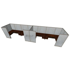 GOF 4 Person Workstation Cubicle (5.5'D  x 24'W x 6'H) / Office Partition, Room Divider - Kainosbuy.com