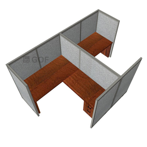 GOF Double 2 Person Workstation Cubicle (12'D x 7'W x 5'H) / Office Partition, Room Divider - Kainosbuy.com