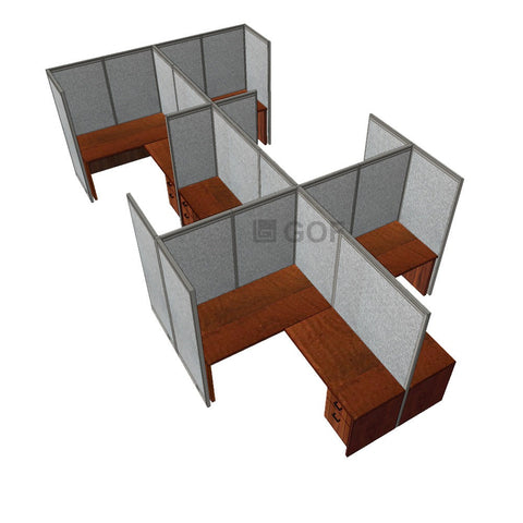 GOF Double 6 Person Separate Workstation Cubicle (12'D x 18'W x 6'H-W) / Office Partition, Room Divider - Kainosbuy.com