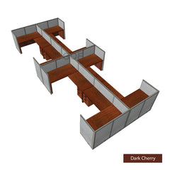 GOF Double 8 Person Workstation Cubicle (C-12'D  x 24'W x 4'H) / Office Partition, Room Divider - Kainosbuy.com