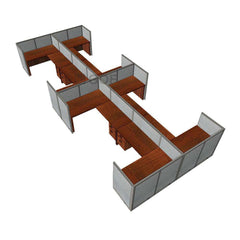 GOF Double 8 Person Workstation Cubicle (12'D x 24'W x 4'H) / Office Partition, Room Divider - Kainosbuy.com