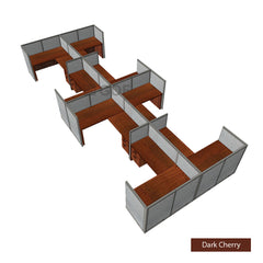 GOF Double 8 Person Separate Workstation Cubicle (C-12'D  x 24'W x 4'H -W) / Office Partition, Room Divider - Kainosbuy.com