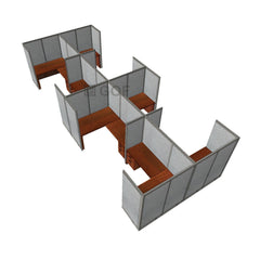 GOF Double 8 Person Separate Workstation Cubicle (C-12'D  x 24'W x 6'H -W) / Office Partition, Room Divider - Kainosbuy.com