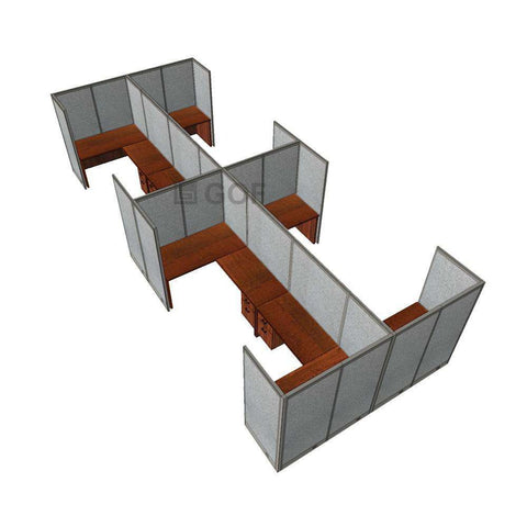 GOF Double 8 Person Workstation Cubicle (11'D x 24'W x 6'H) / Office Partition, Room Divider - Kainosbuy.com