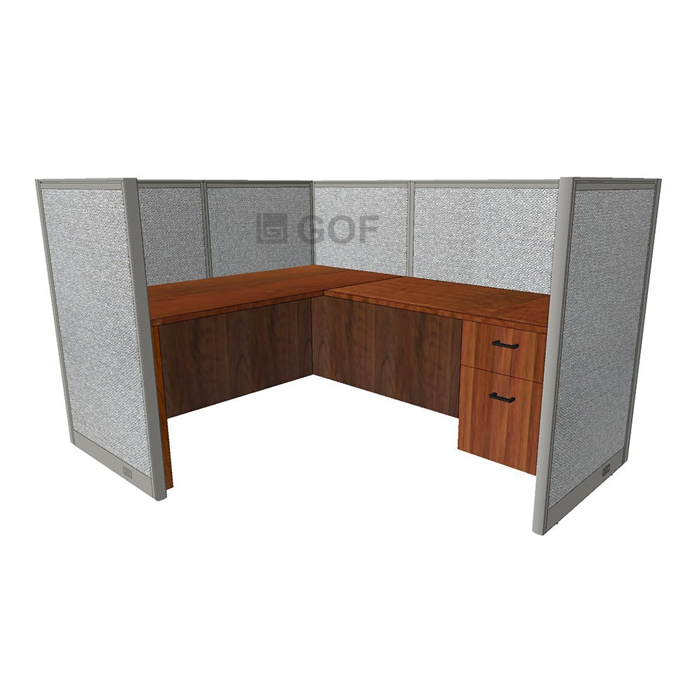 GOF 1 Person Workstation Cubicle (5'D x 6.5'W x 4'H) / Office Partition, Room Divider - Kainosbuy.com