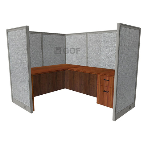GOF 1 Person Workstation Cubicle (5.5'D x 6'W x 5'H) / Office Partition, Room Divider - Kainosbuy.com